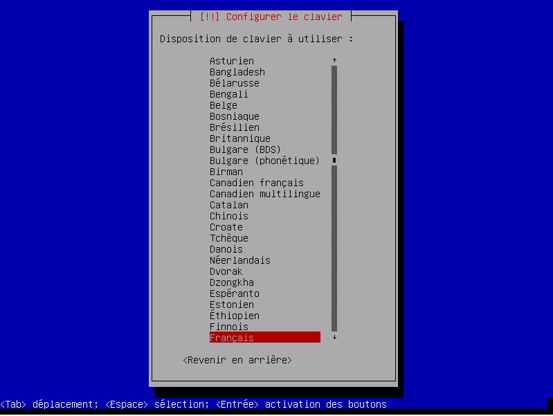 Disposition du clavier